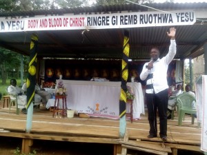 Migori governor aspirant Mark Nyamita at Awendo church last Sunday