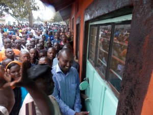 Suna East MP Junet Mohammed opening the AP quarters at Nyabisawa center